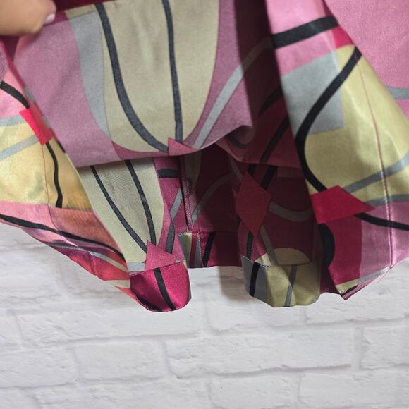 M Johnny Martin Pink Retro Geometric Dress NWT Deadstock Women Size 1 Satin Mini - Picture 5 of 10